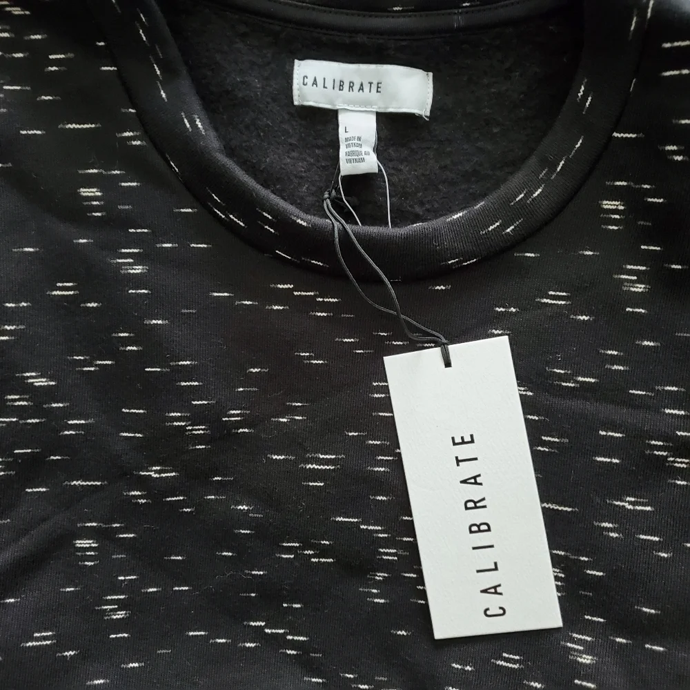 NEW Calibrate Black White Print Sweater
